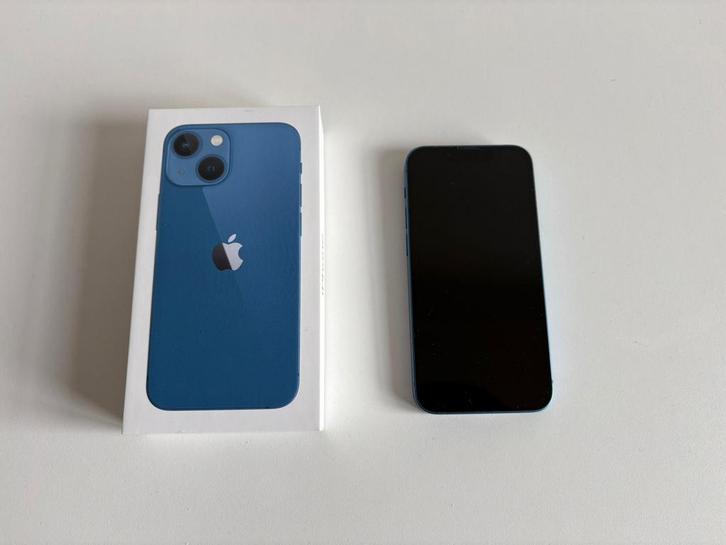 iPhone 13 mini 128 GB blauw + kabel, Télécoms, Téléphonie mobile | Apple iPhone, Comme neuf, 128 GB, iPhone 13 mini, Bleu, Enlèvement ou Envoi