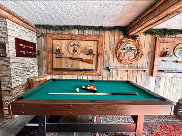 Complete Biljarttafel in hout, Sport en Fitness, Biljarten en Poolen, Ophalen, Biljarttafel