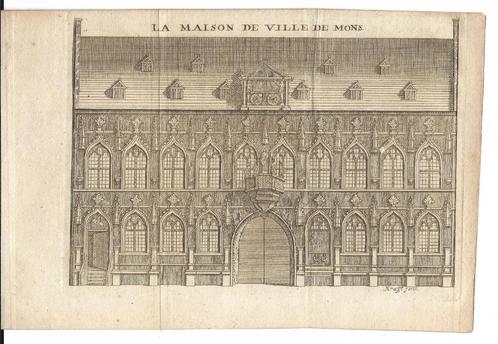 1769 - Mons - l'hotel de ville, Antiquités & Art, Art | Eaux-fortes & Gravures, Envoi