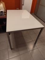 (Eet)tafel van glas en chroom, Huis en Inrichting, Ophalen, Gebruikt, 50 tot 100 cm, 100 tot 150 cm