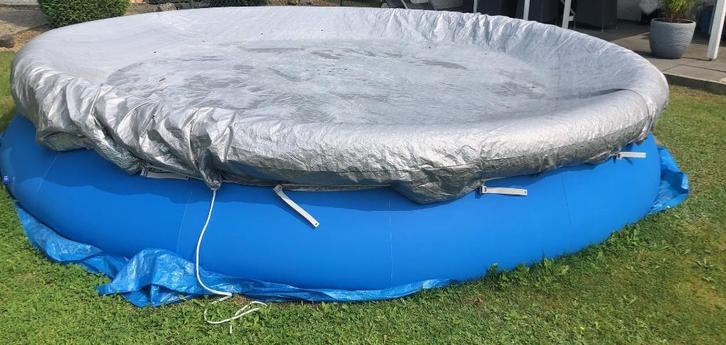 Bestway zwembad met opblaasrand 5 meter groot,, Tuin en Terras, Zwembaden, Zo goed als nieuw, Opblaaszwembad, 80 tot 120 cm, Rond
