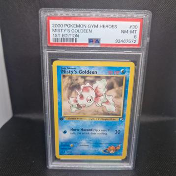 Misty's Goldeen 1st Edition Gym Heroes PSA 8 beschikbaar voor biedingen