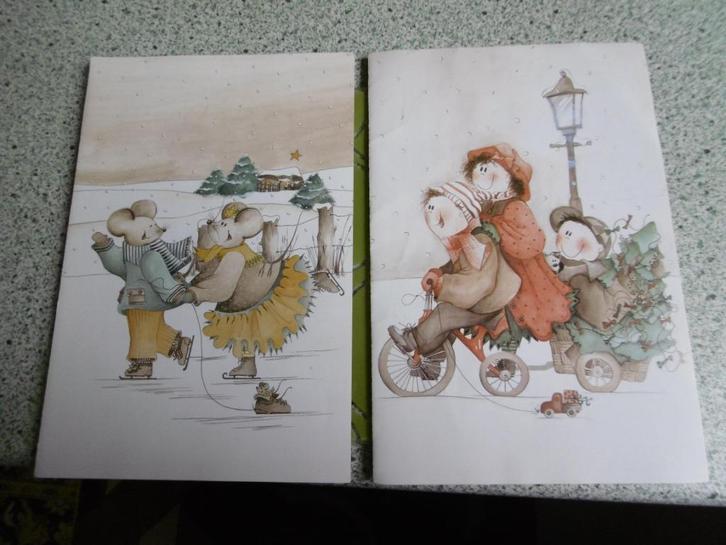 vintage nieuwjaarsbrieven, 4 stuks jaren 2000, Verzamelen, Foto's en Prenten, Gebruikt, Prent, Overige onderwerpen, 1980 tot heden