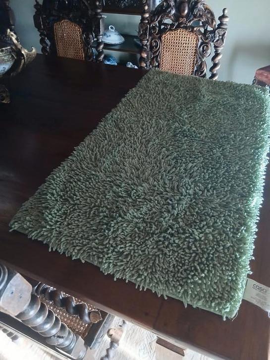 vintage Casabadmat groen-zacht x hooppolig, Huis en Inrichting, Badkamer | Badtextiel en Accessoires, Zo goed als nieuw, Badmat