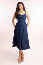 cocktailjurk midi jurk denim maat 34, 36, Ophalen of Verzenden, Nieuw, Blauw, Cocktailjurk