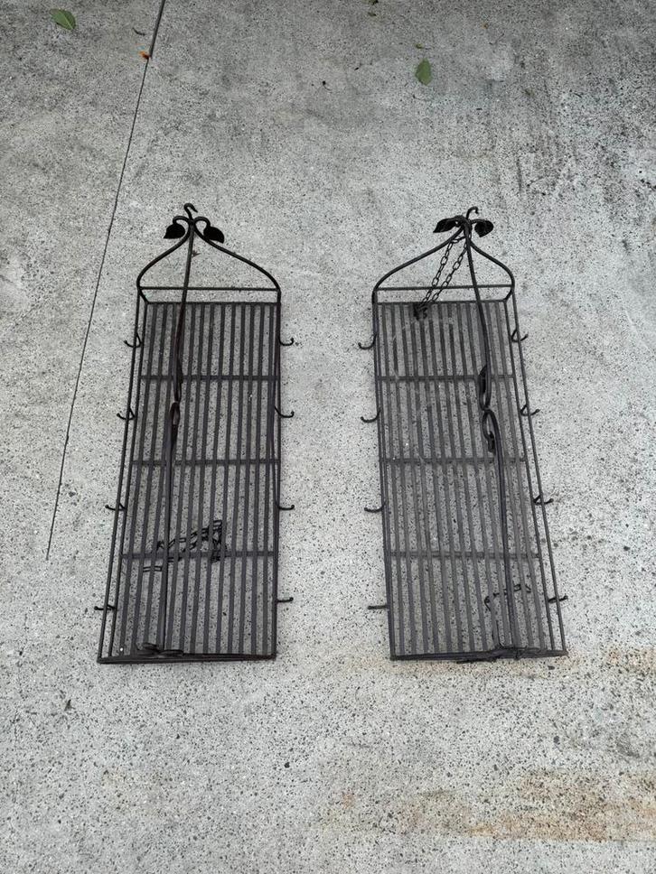 Set van 2 metalen hangrekken met haken, Huis en Inrichting, Keuken | Keukenelementen, Gebruikt, Ophalen