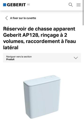 Réservoir chasse Geberit double touche neuf  disponible aux enchères