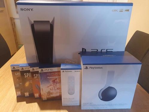 PlayStation 5 + 3D headset en media remote + games, Games en Spelcomputers, Spelcomputers | Sony PlayStation 5, Gebruikt, Playstation 5