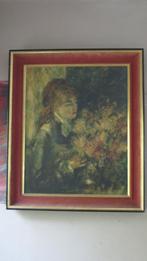 Schilderij 50's reproductie Renoir La femme aux lilas, Antiek en Kunst, Ophalen of Verzenden