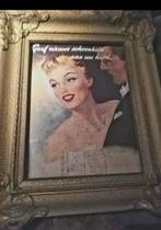 Vintage  reclame bord achter glas in antieke kader, Huis en Inrichting, Ophalen of Verzenden, Zo goed als nieuw