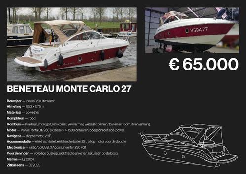 Beneteau monte carlo 27, Watersport en Boten, Motorboten en Motorjachten, Gebruikt, Polyester, 6 tot 9 meter, Diesel, Buitenboordmotor