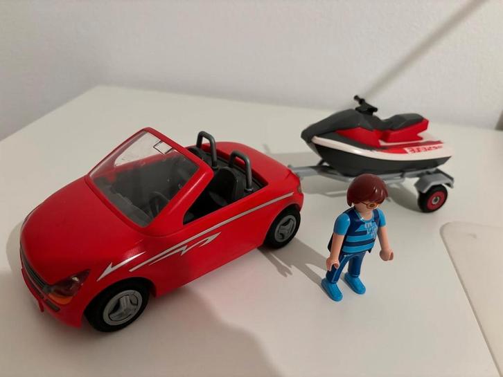 Playmobil 5133 cabrio met aanhangwagen en jetski, Kinderen en Baby's, Speelgoed | Playmobil, Zo goed als nieuw, Complete set, Ophalen of Verzenden