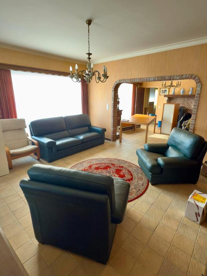 Lederen salon, Huis en Inrichting, Zetels | Complete zithoeken, Leer, Ophalen