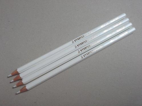 Lot de 4 crayons de couleur blancs aquarellables Stabilo, Hobby en Vrije tijd, Tekenen, Nieuw, Potlood of Stift, Ophalen of Verzenden