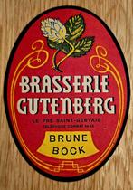 Brasserie Gutenberg Brune Bock Oud label Label 142, Verzamelen, Ophalen of Verzenden, Overige typen
