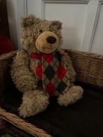 Grote bruine beer knuffel geruite strik, Ophalen, Zo goed als nieuw, Beer