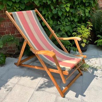 Verstelbare en plooibare vintage strandstoel Aska Deinze beschikbaar voor biedingen