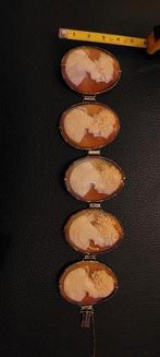 Bracelet de 5 camées anciens, Bijoux, Sacs & Beauté, Bijoux anciens, Enlèvement, Argent, Bracelet