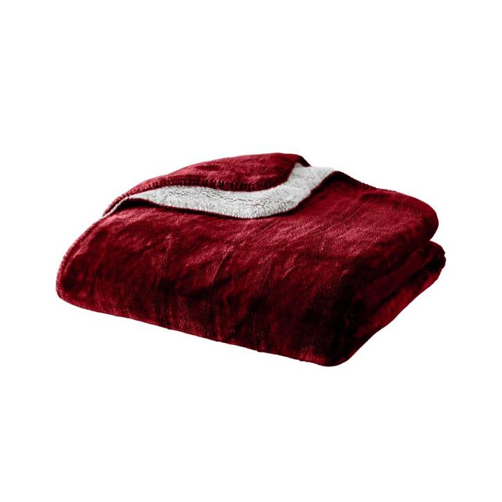 Plaids Cocooning Bordeaux fleece deken/plaid NIEUW 200 x150, Huis en Inrichting, Woonaccessoires | Plaids en Woondekens, Nieuw