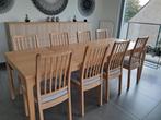 uitschuifbare tafel en 8 stoelen, Huis en Inrichting, Tafels | Eettafels, Ophalen, Gebruikt