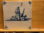 Antieke Delftse tegel met herder D41, Antiek en Kunst, Ophalen of Verzenden