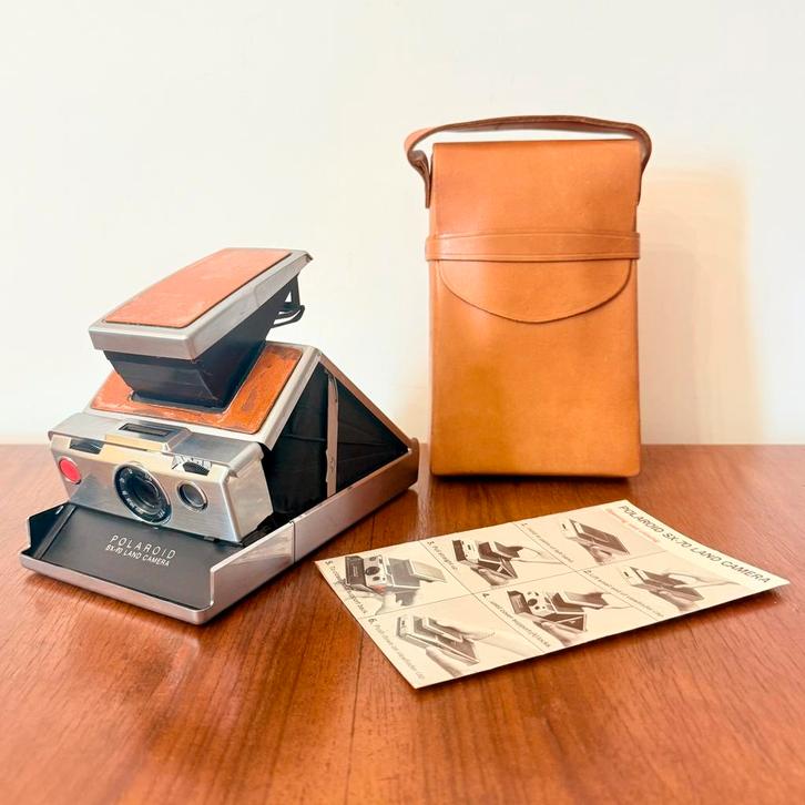 POLAROID SX70 SX 70 LEREN METAAL LAND CAMERA VINTAGE, Audio, Tv en Foto, Fotocamera's Analoog, Gebruikt, Polaroid, Polaroid, Verzenden