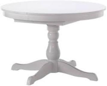 uitschuifbare witte ronde tafel