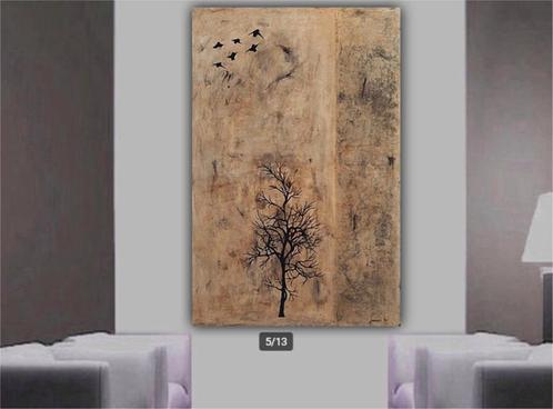 Groot hedendaags schilderij past in modern en landelijk, Antiek en Kunst, Kunst | Schilderijen | Modern, Ophalen of Verzenden