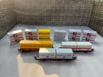 Märklin : Lot containerwagons + losse containers, Wisselstroom, Gebruikt, Wagon, Ophalen of Verzenden