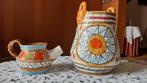 Deux pots en céramique colorés, Antiquités & Art, Enlèvement