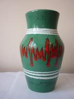 Vase West Germany - Scheurich - vert rouge et blanc, Antiquités & Art, Antiquités | Vases, Enlèvement ou Envoi