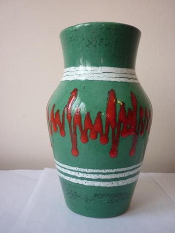 Vase West Germany - Scheurich - vert rouge et blanc