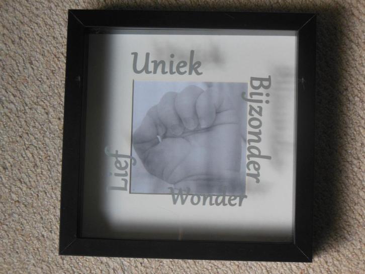 Geboortekader - Uniek Bijzonder Wonder (licht beschadigd), Enfants & Bébés, Cadeaux d'accouchement & Assiettes de naissance, Comme neuf