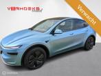 Tesla Model Y RWD in Glacier Blue – 4.500 km, trekhaak, Auto's, Achterwielaandrijving, Zwart, Blauw, Leder