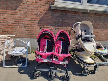 Tweeling kinderwagen en buggy, Enlèvement, Utilisé, Poussette ou Buggy