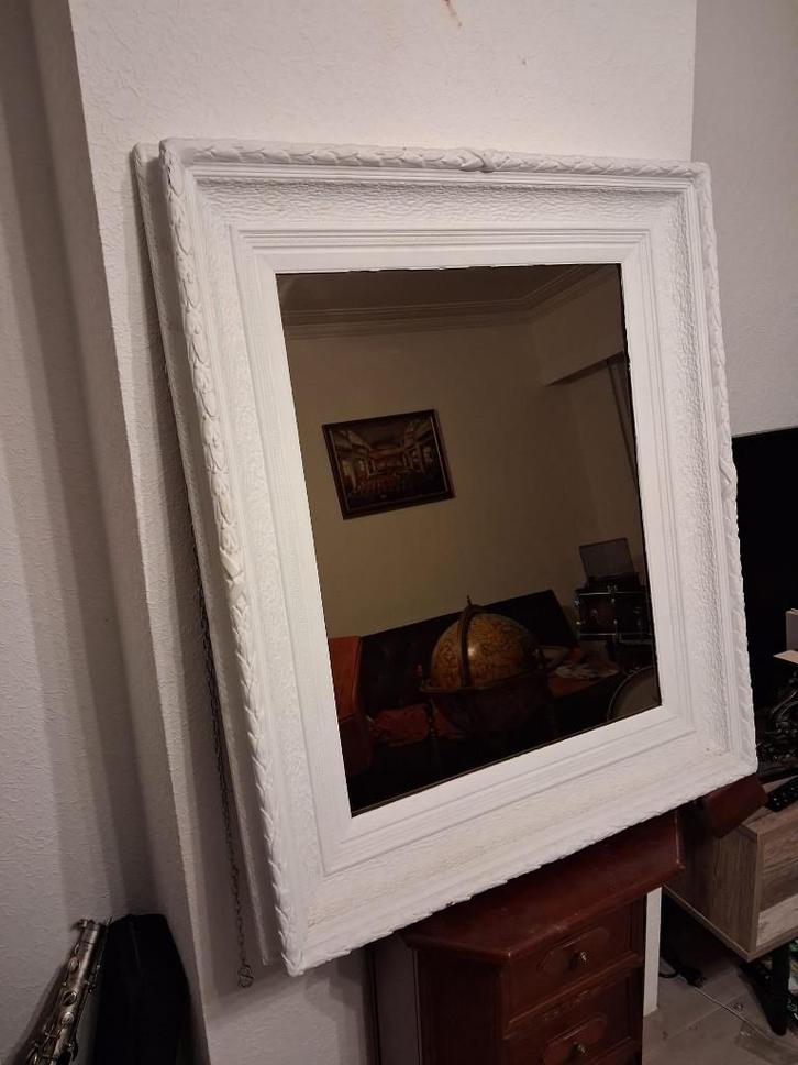 Spiegel in geverfd massief kersenhout | St. Neocl. Louis XVI, Huis en Inrichting, Woonaccessoires | Spiegels, Gebruikt, 75 tot 100 cm