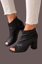 Curiosité — Bottes à bout ouvert en cuir italien taille 40, Enlèvement ou Envoi, Curiosité, Autres types, Porté