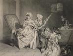 Antiek gravure C. Dupuis L'occupation selon l'age, rond 1731, Antiek en Kunst, Ophalen of Verzenden