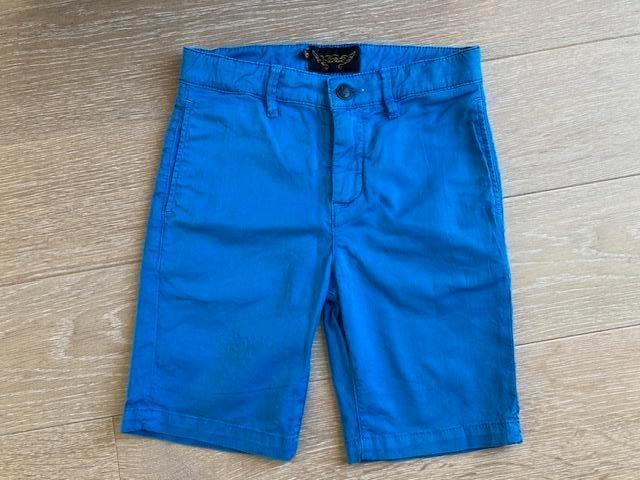 Lichtblauwe chino/bermuda 9 jaar Finger in the nose, Kinderen en Baby's, Kinderkleding | Maat 134, Zo goed als nieuw, Jongen, Broek