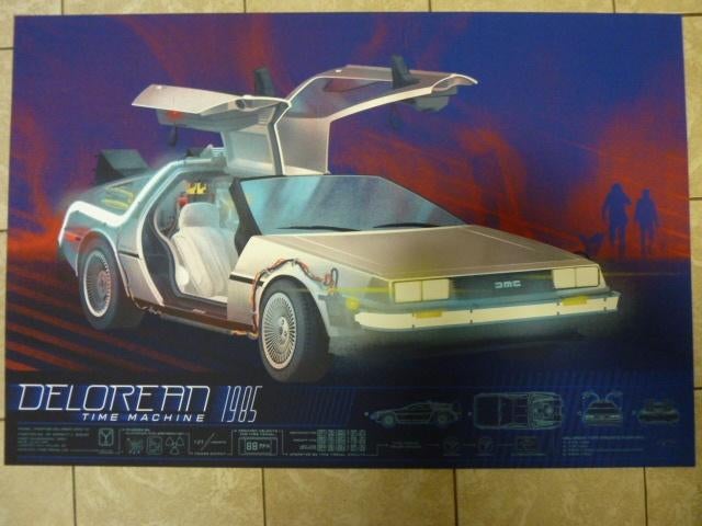 Back To The Future poster (De Delorean) MONDO Kevin Tong, Ophalen, Zo goed als nieuw, Film, Poster