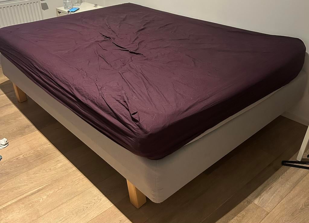 Lit 140x200, Gris, 140 cm, Enlèvement, Utilisé