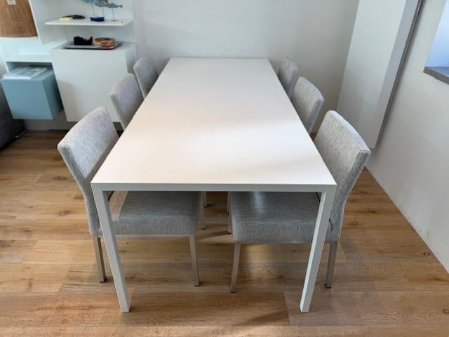 MDF ITALIA EXTENSION TAFEL ontwerp Bruno Fattorini, Ophalen, 50 tot 100 cm, Zo goed als nieuw, Vijf personen of meer