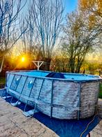 Groot Zwembad met ultieme set warmtepomp, stofzuiger etc, Tuin en Terras, 200 tot 300 cm, Vierkant, Zo goed als nieuw, Ophalen