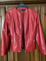 Korte rode jas in namaakleder, Kleding | Dames, Ophalen, Zo goed als nieuw, Maat 34 (XS) of kleiner, Rood