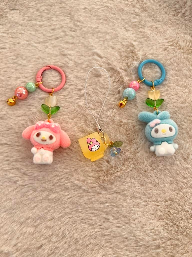 Lot van 3 hangers My Melody, Collections, Porte-clés, Enlèvement ou Envoi, Neuf, Peluche ou Figurine