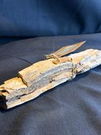 Versteend hout met kristallen – Hoegaarden – 260g – €12, Verzamelen, Ophalen of Verzenden