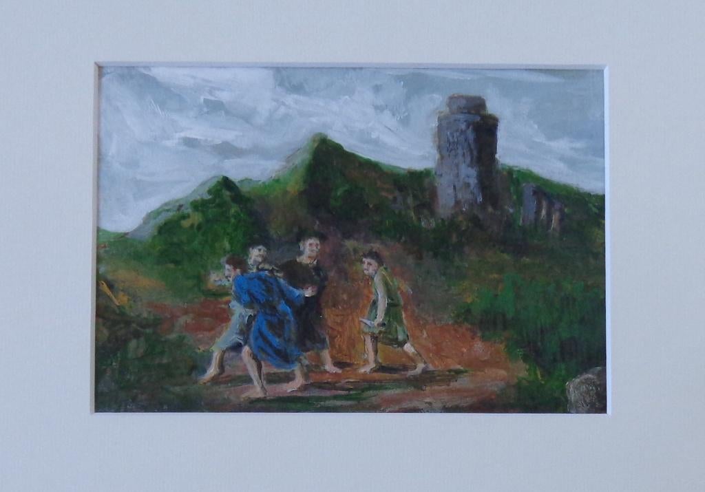 HUGO CANOILAS / LANDSCAPE / OLIEVERF PAPIER / 30x35cm KADER, Enlèvement ou Envoi