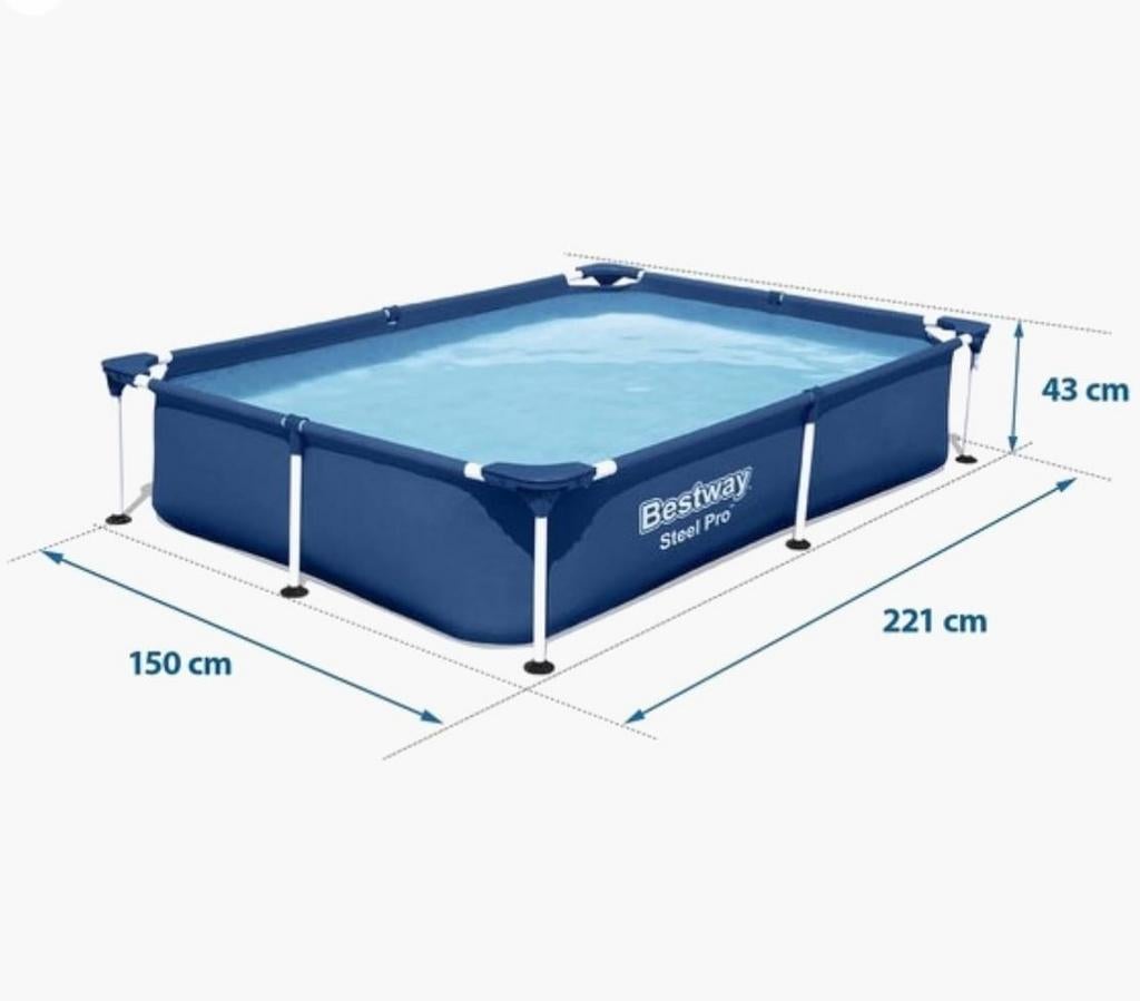 Piscine BESTWAY Steel Pro 222 x 159 x 43 cm, Jardin & Terrasse, Piscines, Enlèvement