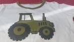 Witte baby T shirt met tractor, Kinderen en Baby's, Babykleding | Maat 68, Ophalen