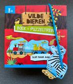 Boek + puzzeltrein wilde dieren, Ophalen, Zo goed als nieuw